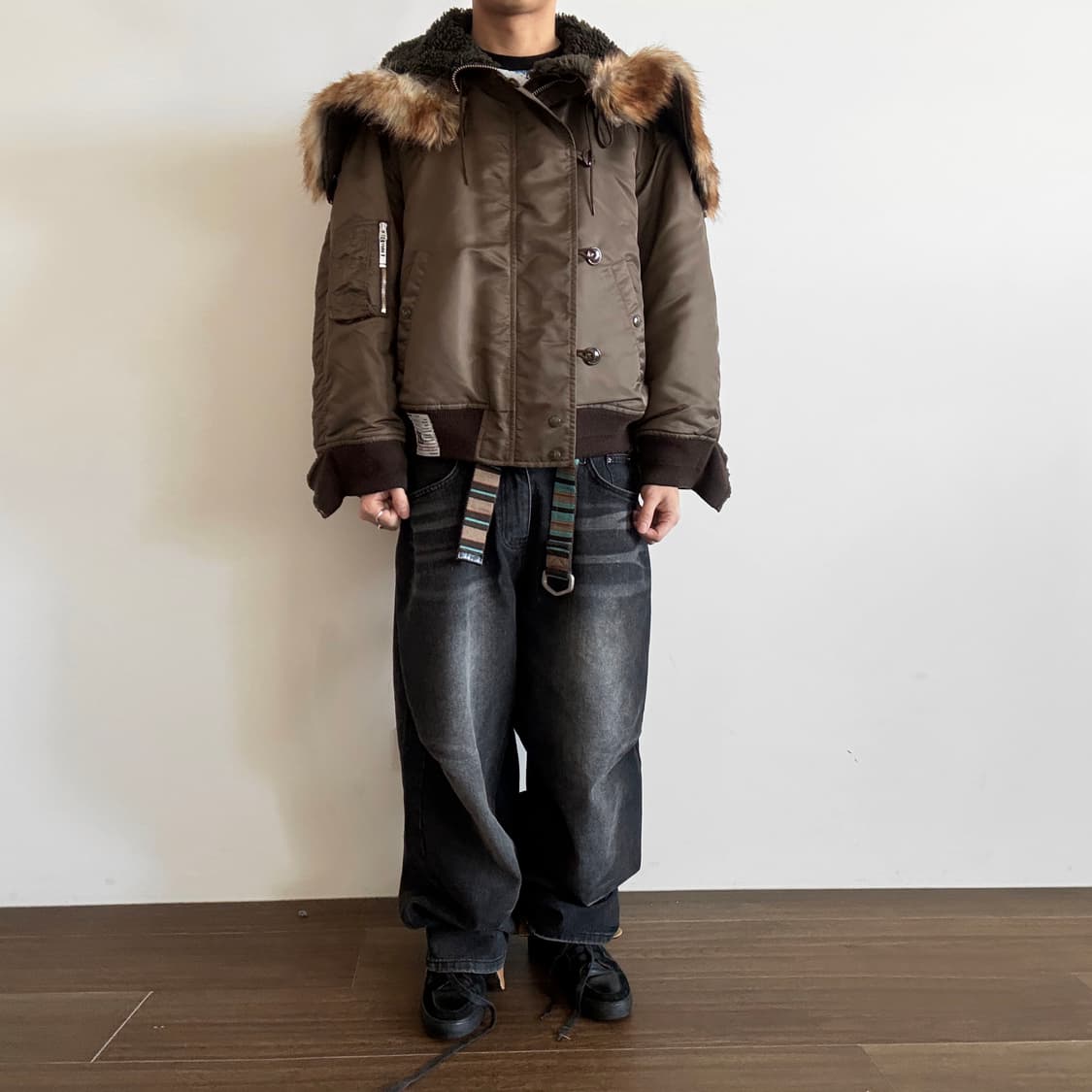 Mihara Yasuhiro Fur Hood Bomber Jacket 상품이미지2