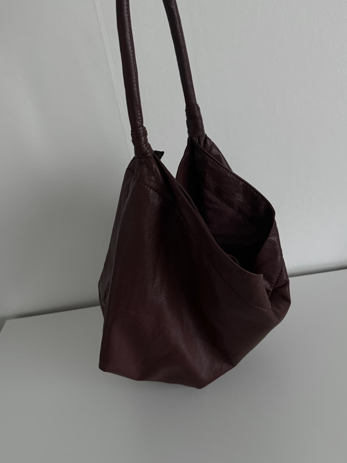 빈티지 리얼레더 백 버건디 상품이미지3