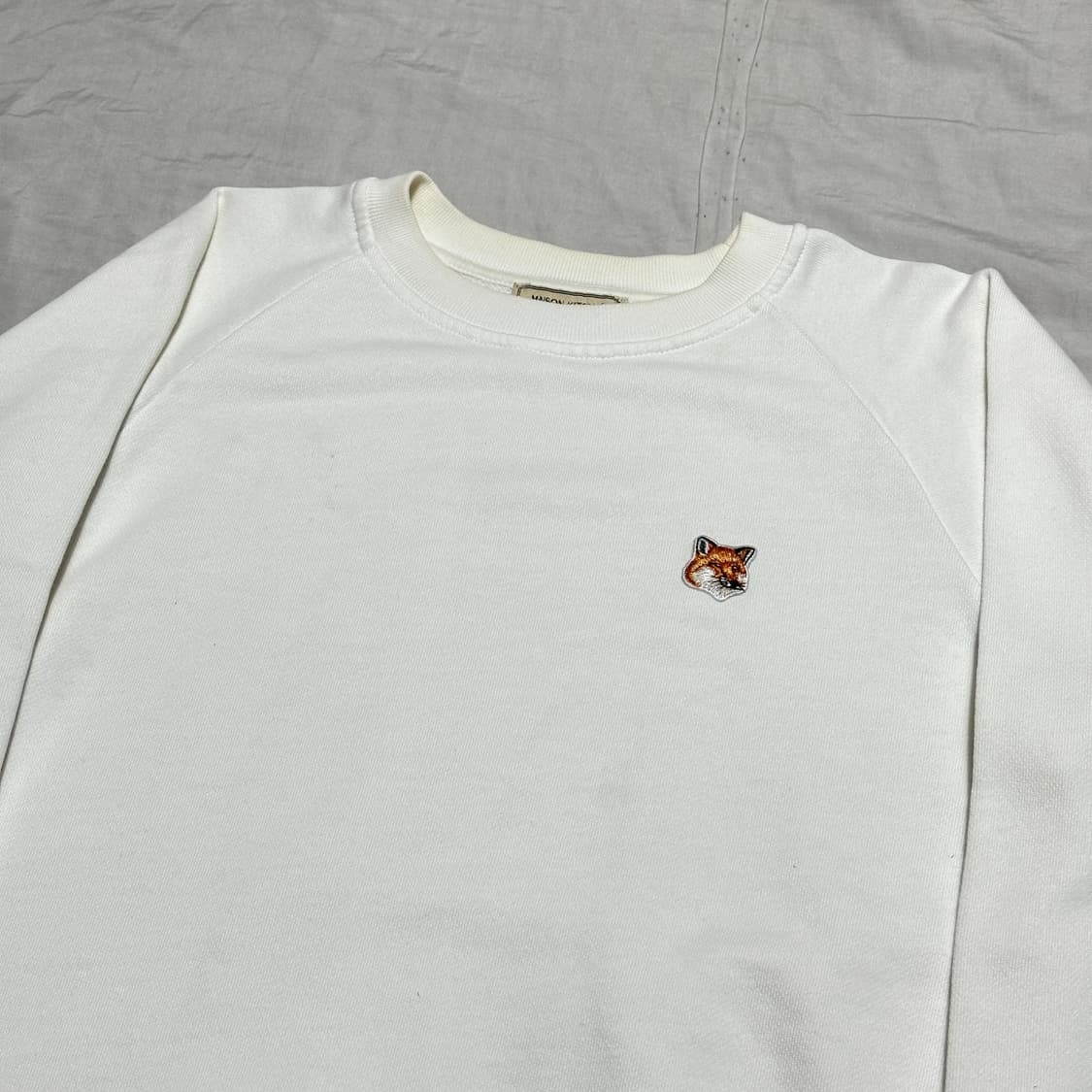 S 메종키츠네 여우 로고 화이트 맨투맨 상품이미지1