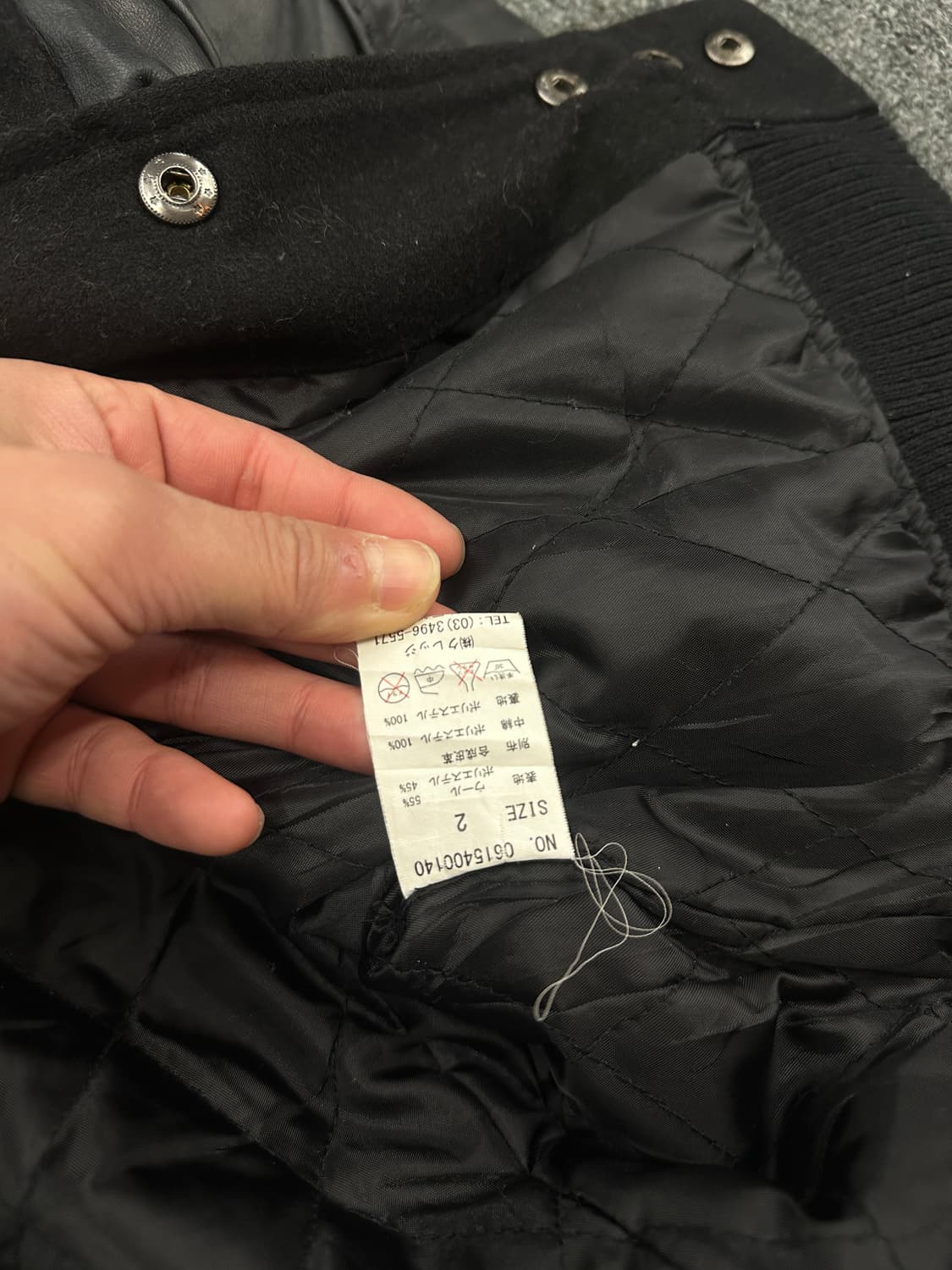 2) LAGUST 스컬 자수 블랙 바시티 자켓  상품이미지7