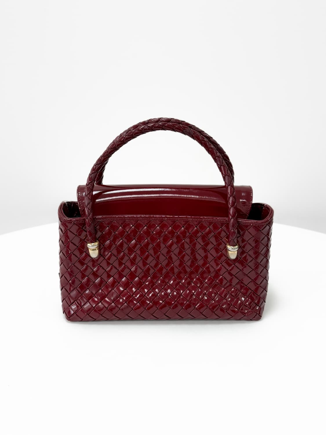 보테가베네타 빈티지 인트레치아토 페이턴트 탑 핸들 상품이미지2