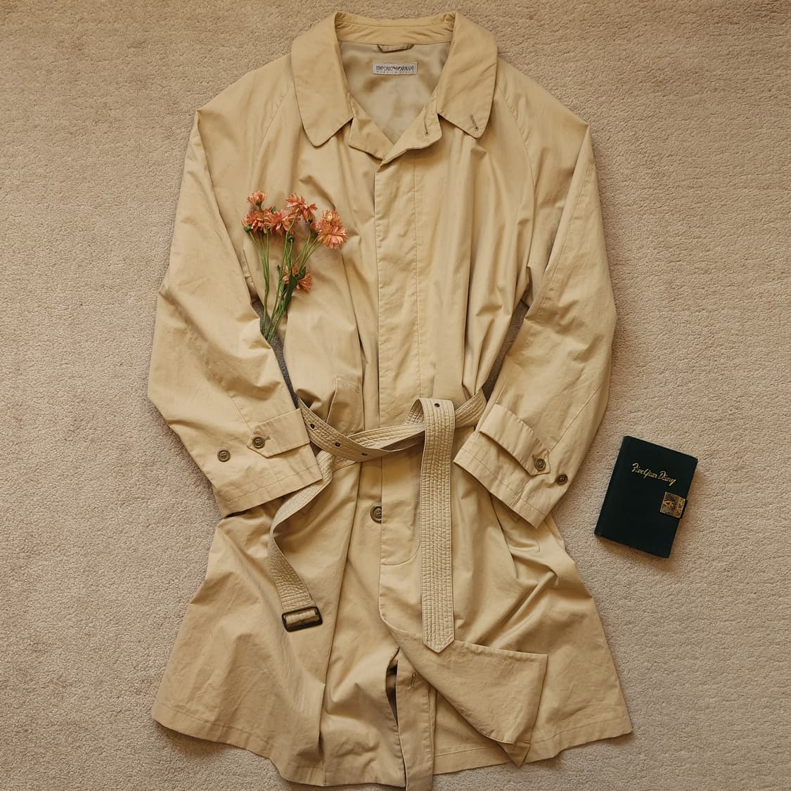 90s 엠포리오 아르마니 벨티드 싱글 트렌치 코트 L 상품이미지7
