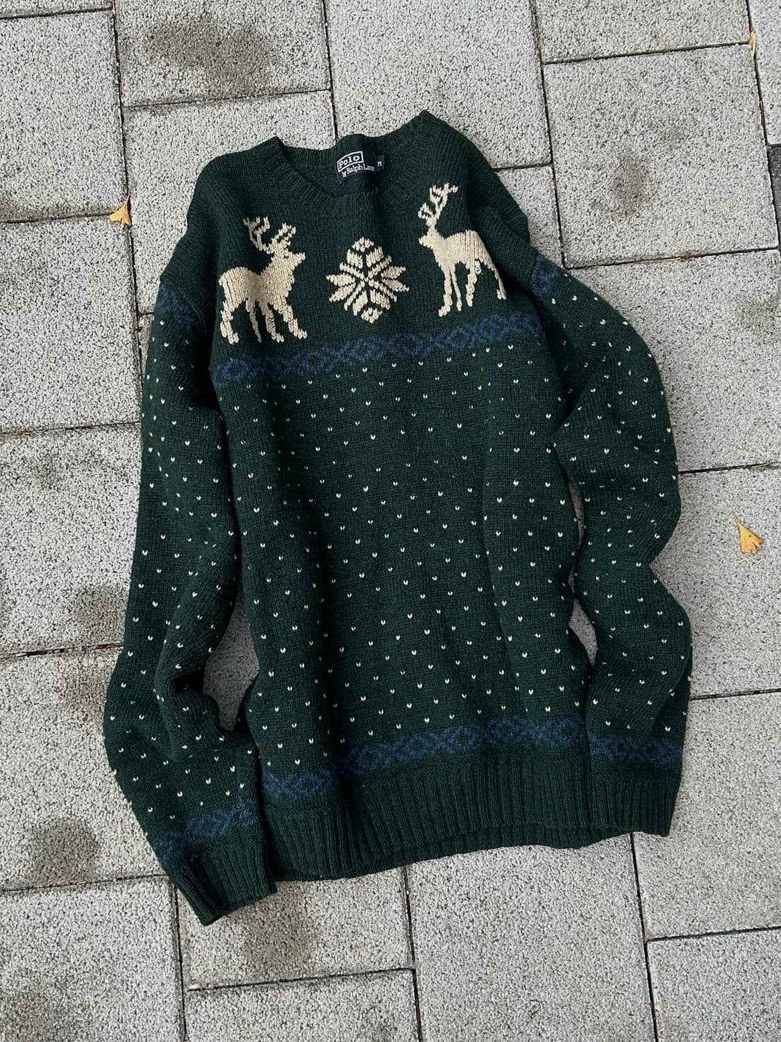 *유일매물* 2000s 폴로 노르딕 하트 딥그린 니트 상품이미지1