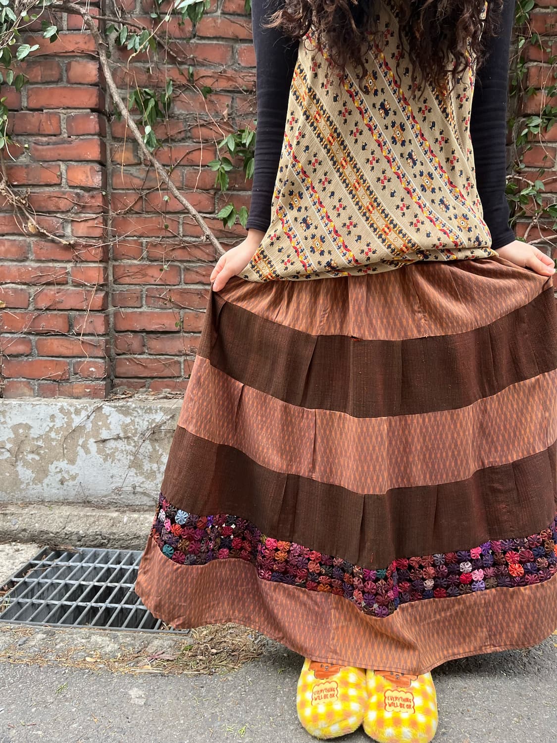 히피 패치 롱스커트 상품이미지2