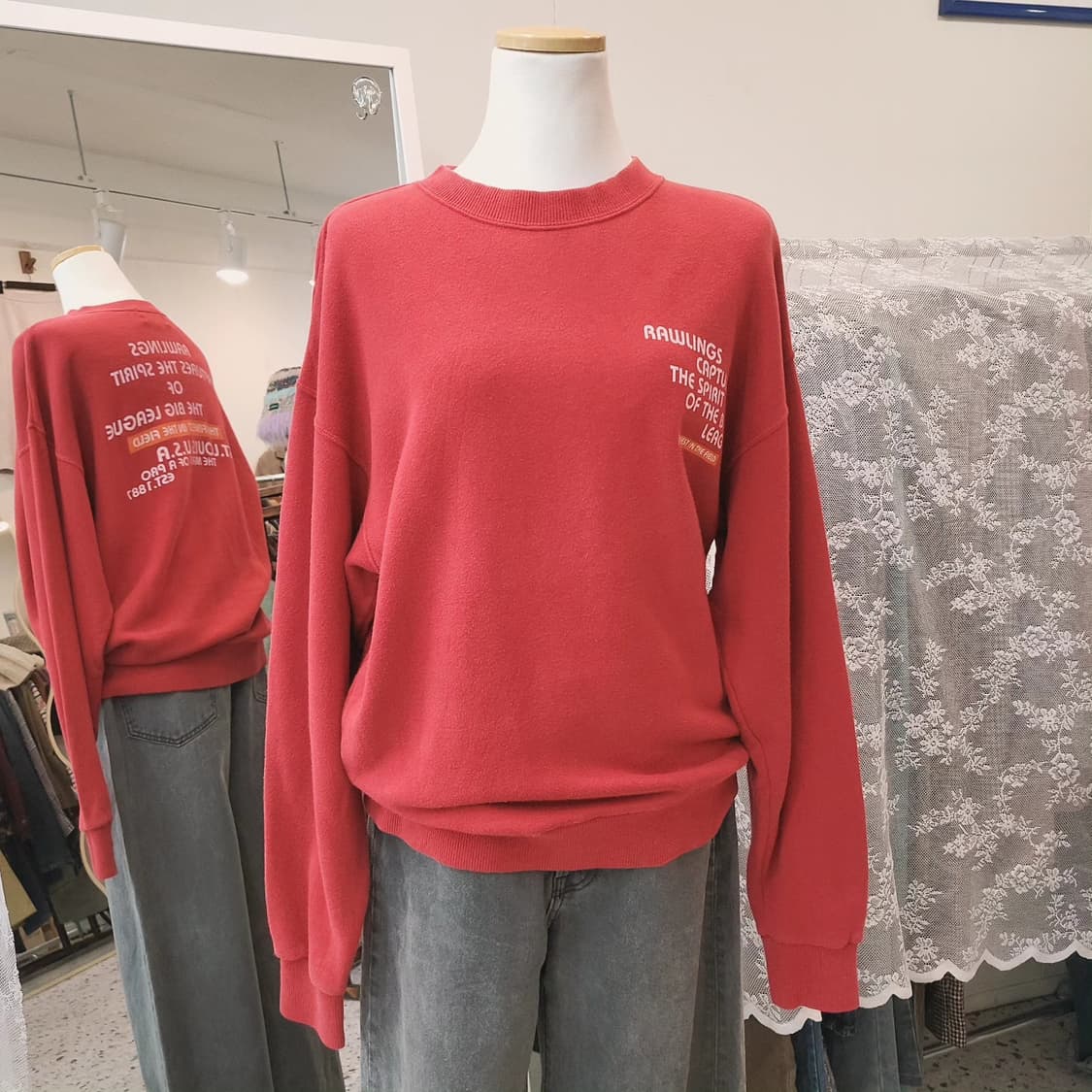 Rawlings 빈티지레드 스웻셔츠 상품이미지8