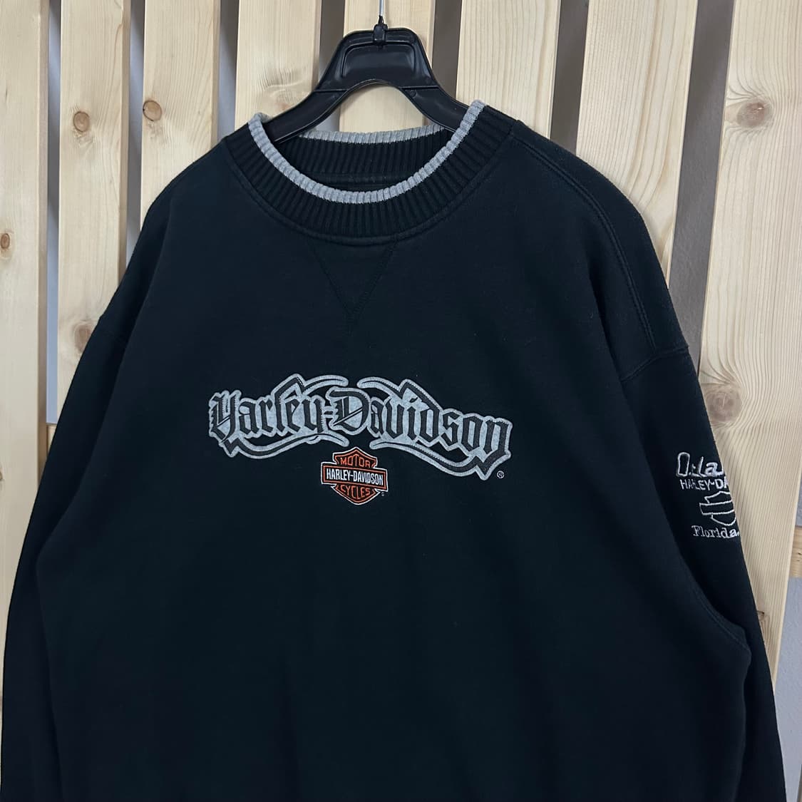 (L) 할리데이비슨 빅로고 블랙 맨투맨 상품이미지3