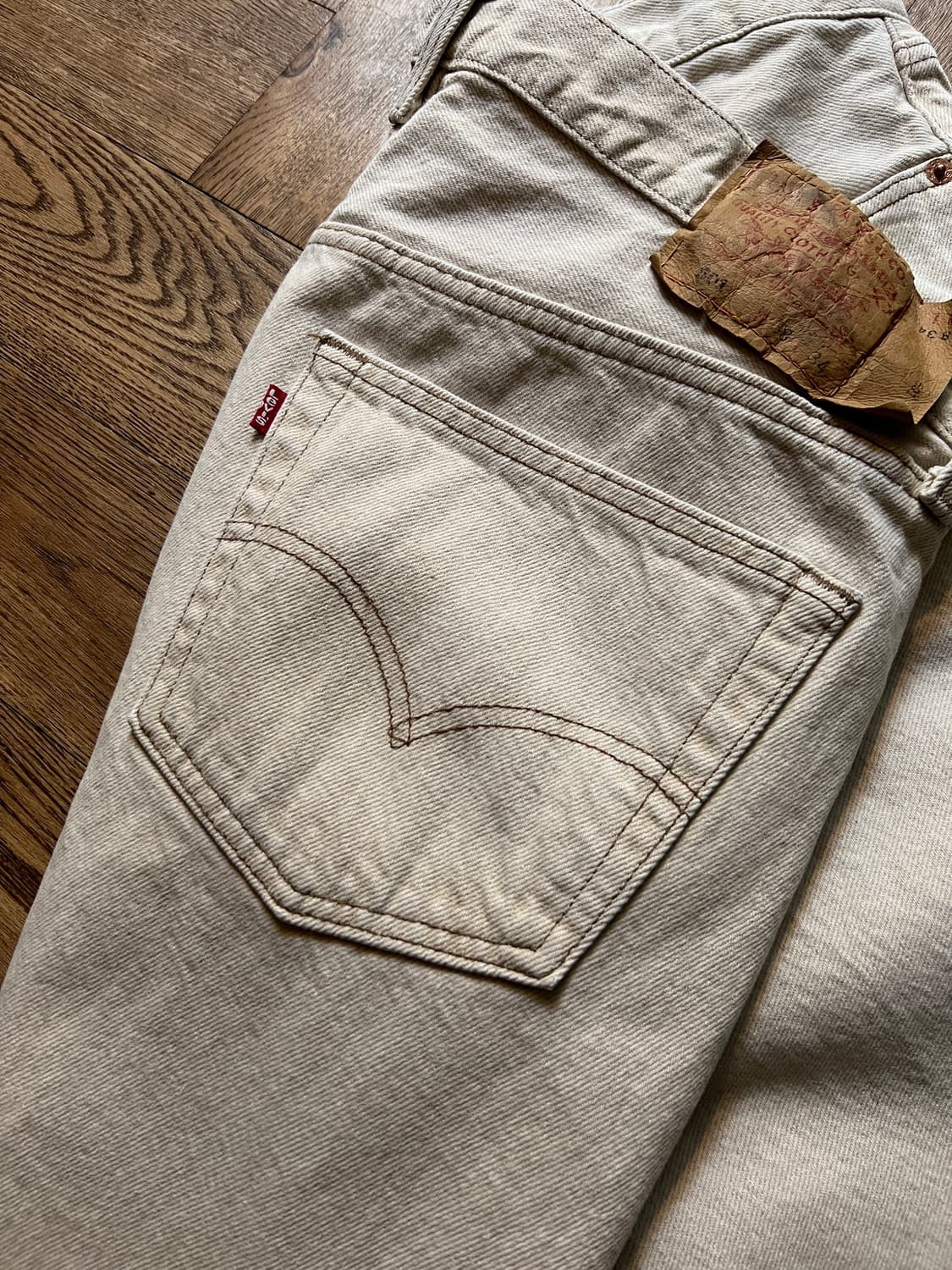 [38]90's 리바이스 501 USA Made 에크루 데님팬츠 S14 상품이미지5