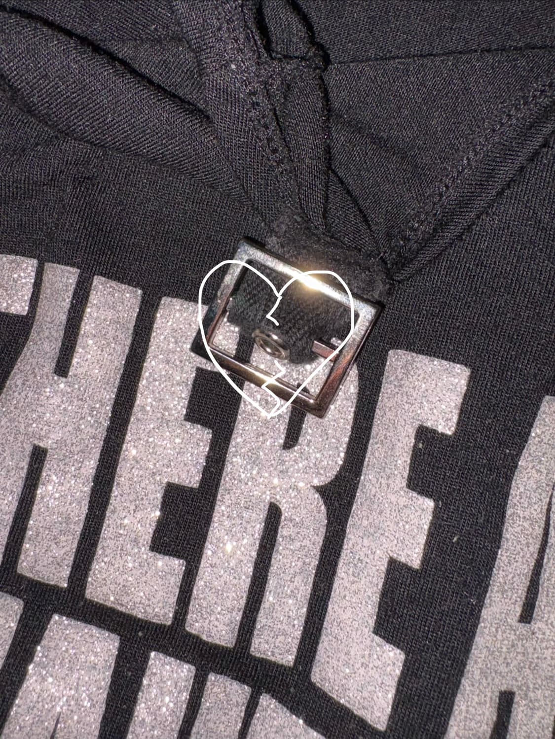 빈티지 블랙 펑크 y2k 버클 벨트 실버 레터링 큐빅 반팔 상품이미지4