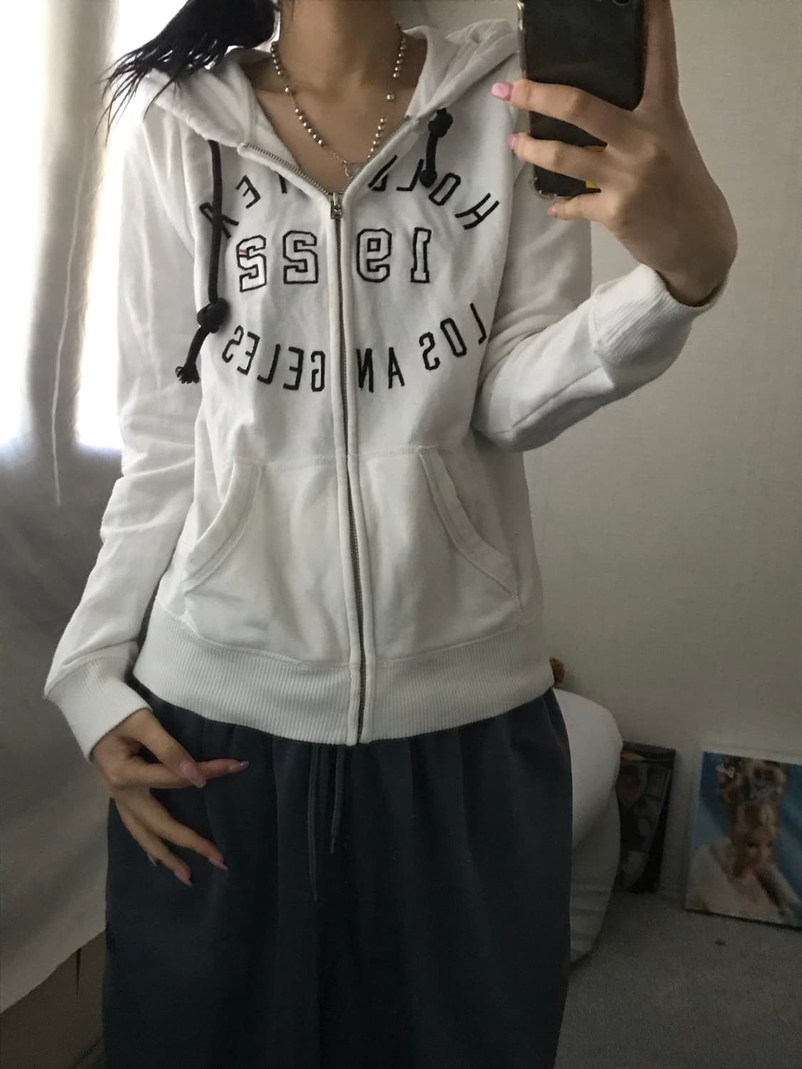 홀리스터 화이트 후드집업 상품이미지1