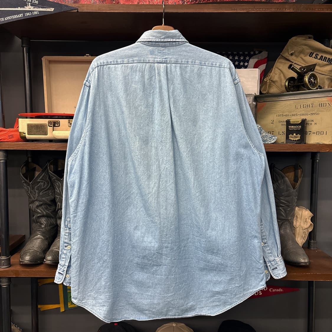 90s 폴로 랄프로렌 Big Shirt 사이드 포니 데님 셔츠 N1014 상품이미지2