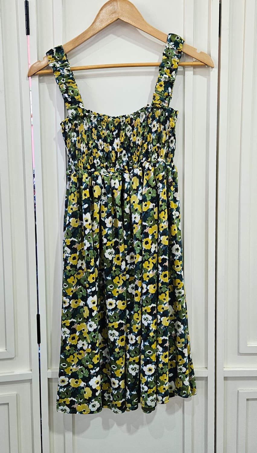 그린플라워 셔링 원피스 상품이미지1