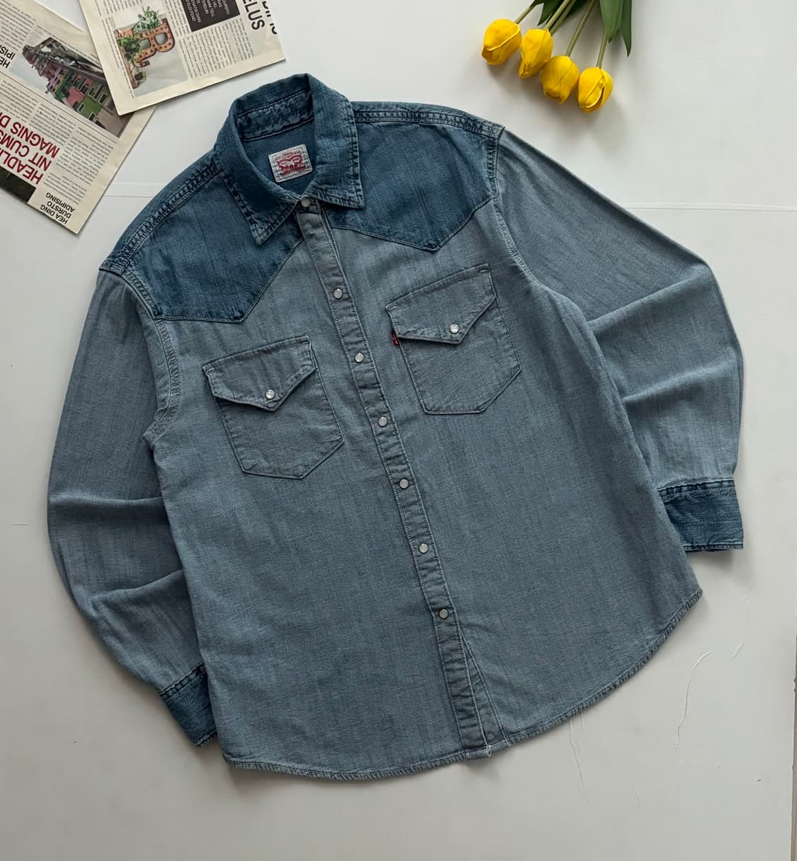Levi's 리바이스 데님 투톤 웨스턴 셔츠 상품이미지1