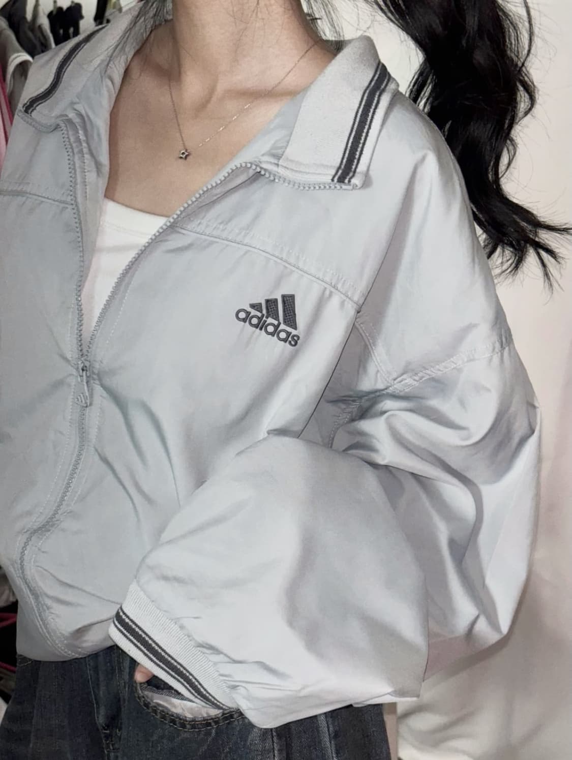 아디다스 그레이 뮤트소라 빈티지 올드스쿨 점퍼 상품이미지1