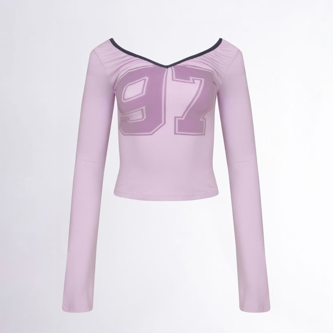 스컬프터 스쿱백 스트랩 탑 라이트퍼플 / 롱슬리브 연보라 셔링 상품이미지1