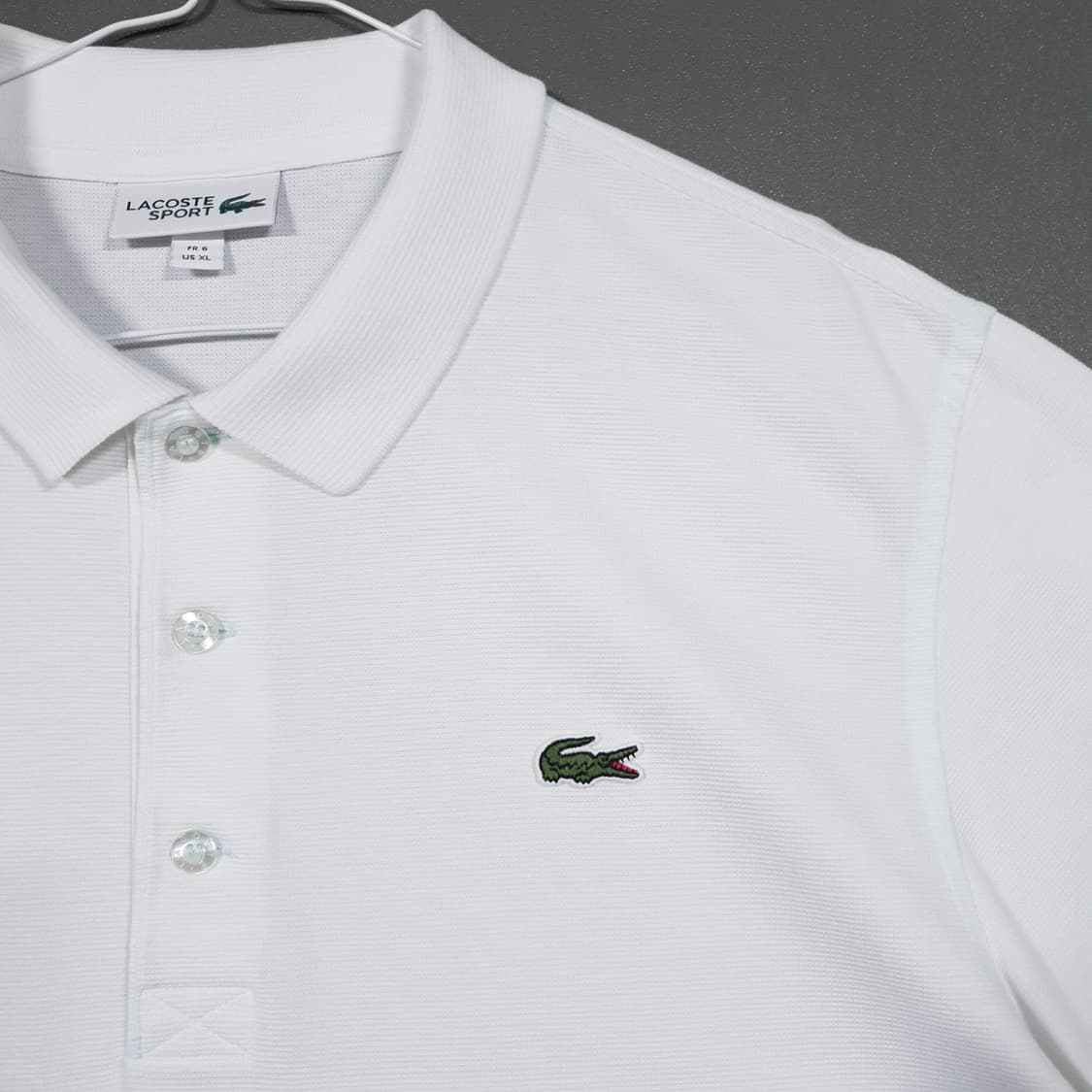 110) 라코스테 신형 초경량 테니스 폴로 셔츠 화이트 크록 반팔 카라티 상품이미지4
