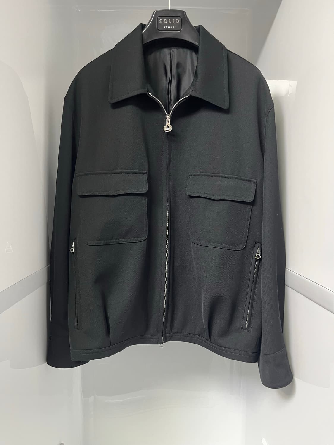 솔리드옴므 25fw 블랙 블루종 아웃 셔츠 48사이즈 상품이미지1