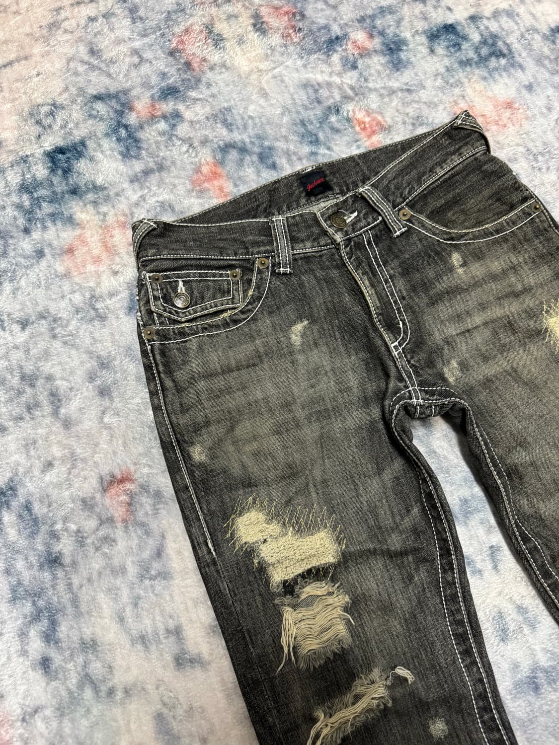 Jack rose distressed boot cut denim 상품이미지3