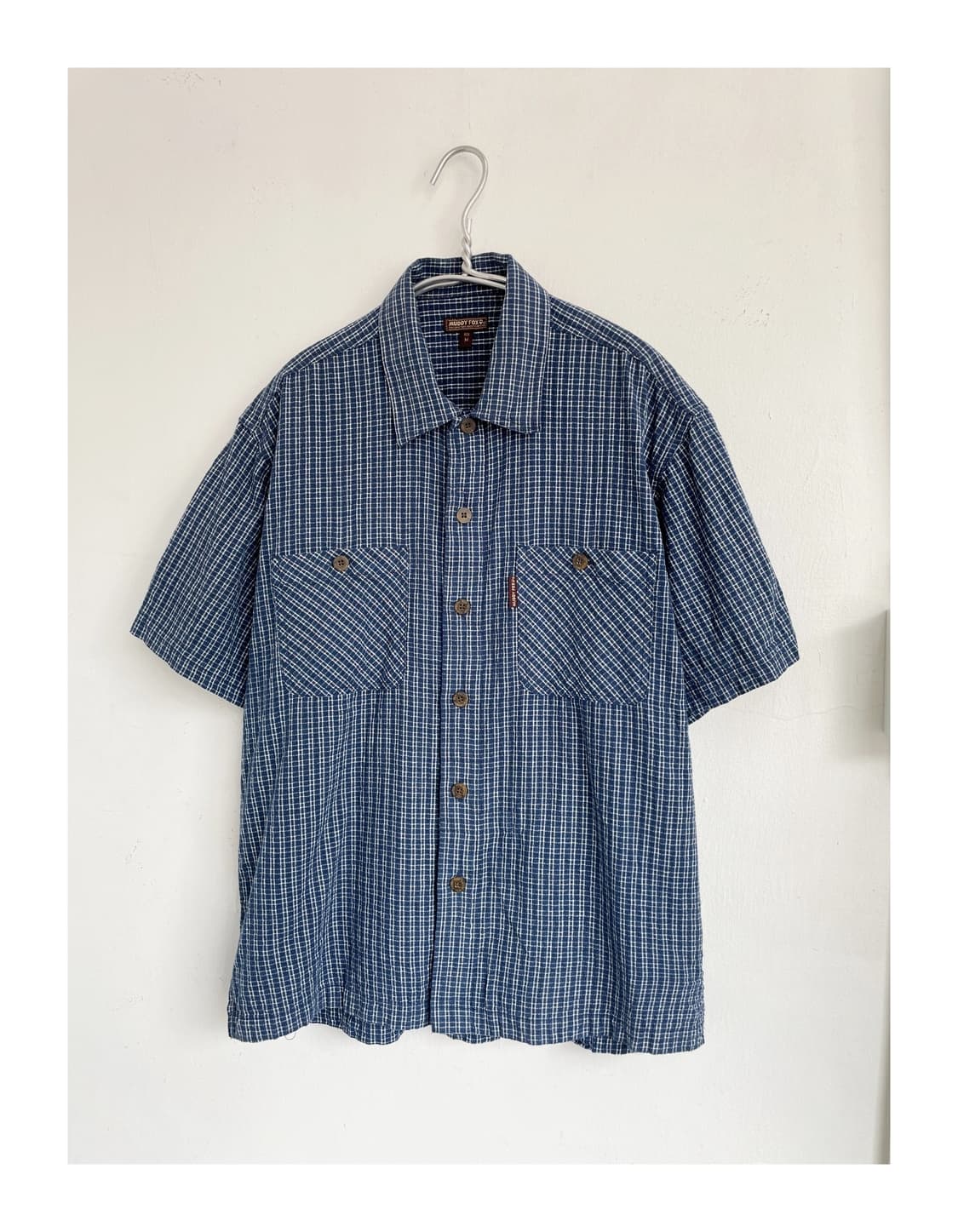 Patterned front pocket H/S shi 상품이미지1