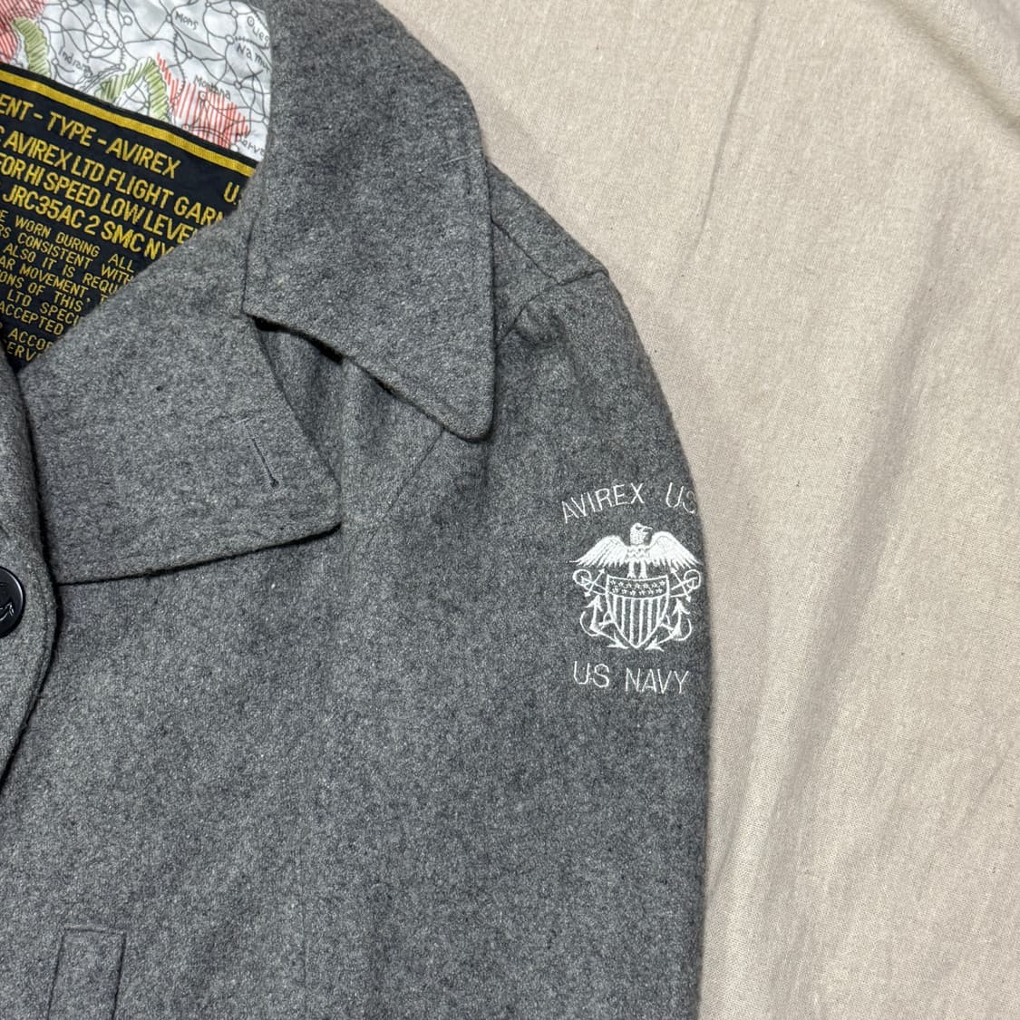 아비렉스 백로고 더블 울 피코트 M 상품이미지4