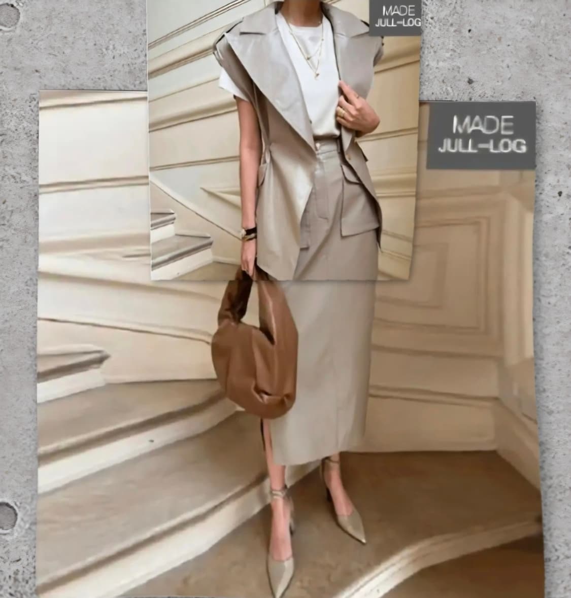 줄로그JULLLOG 차메토 베스트&스커트 셋업 상품이미지1