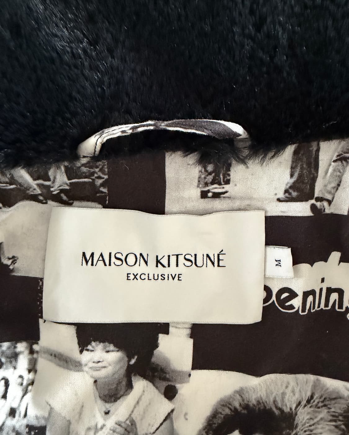 메종키츠네 블랙 퍼 코트 상품이미지3