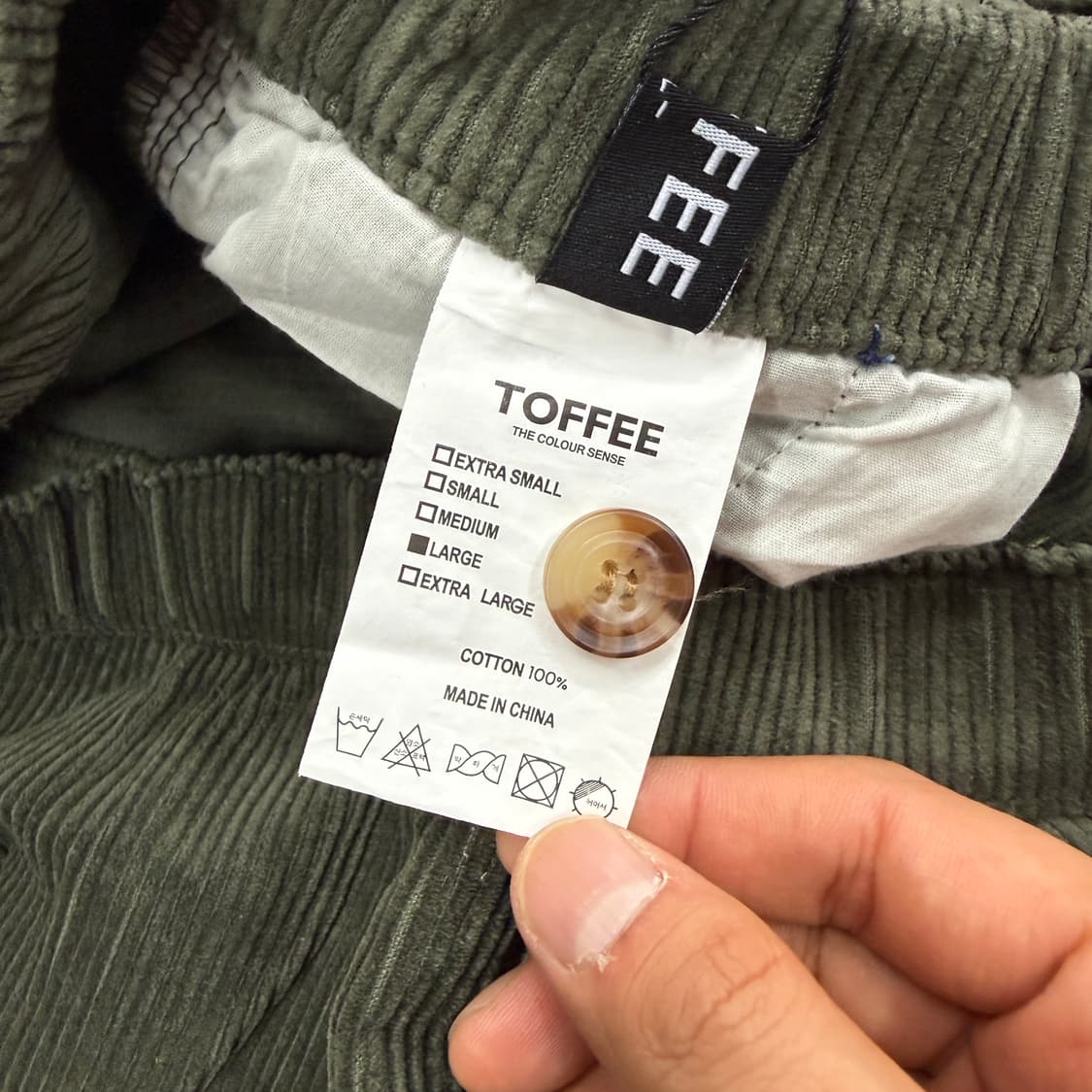 (L)토피 TOFFEE 코듀로이 카고팬츠(올리브,새상품) 상품이미지3