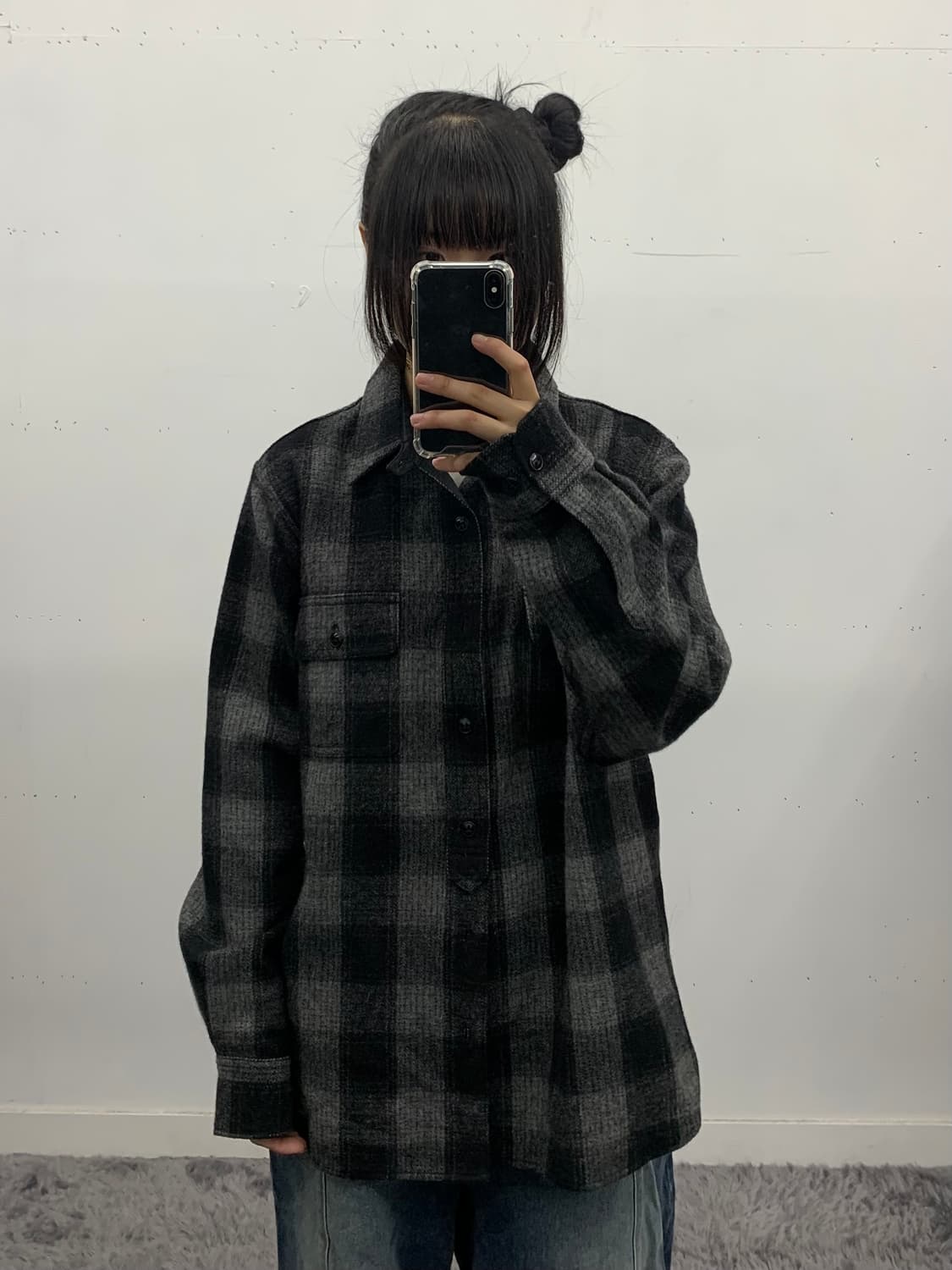 베이프 체크 플란넬 셔츠 상품이미지1