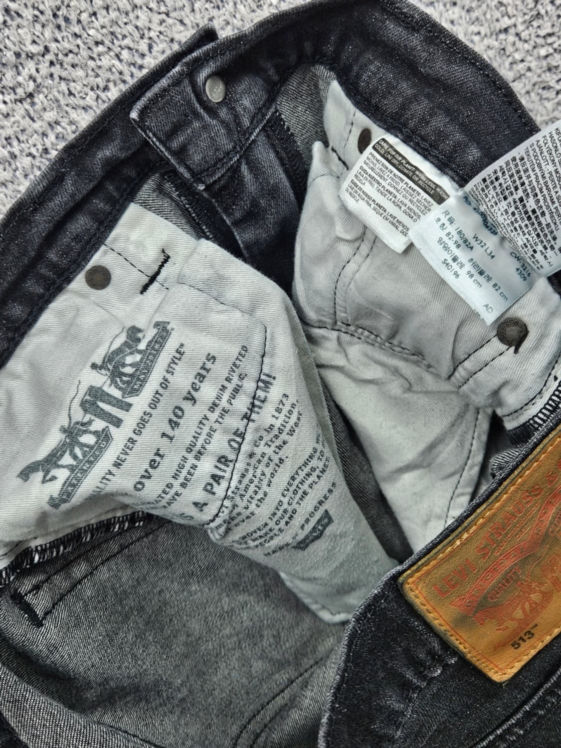 리바이스 513 블랙 진 데님 팬츠 ( 32X34 ) / 11570 상품이미지7