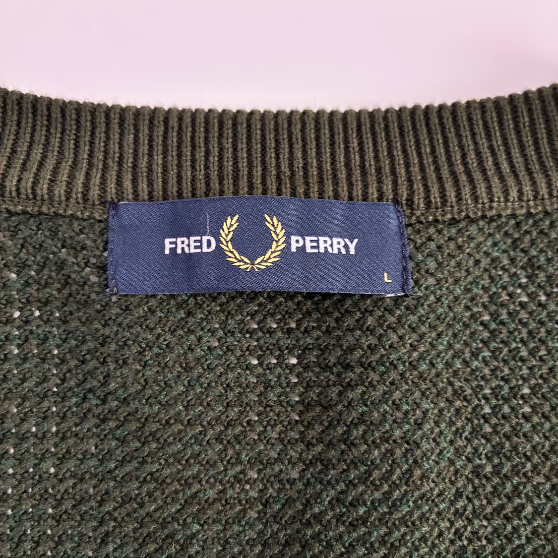 Fred Perry 레드 페리 써멀 카키 윙트리 업버튼 가디건 상품이미지6