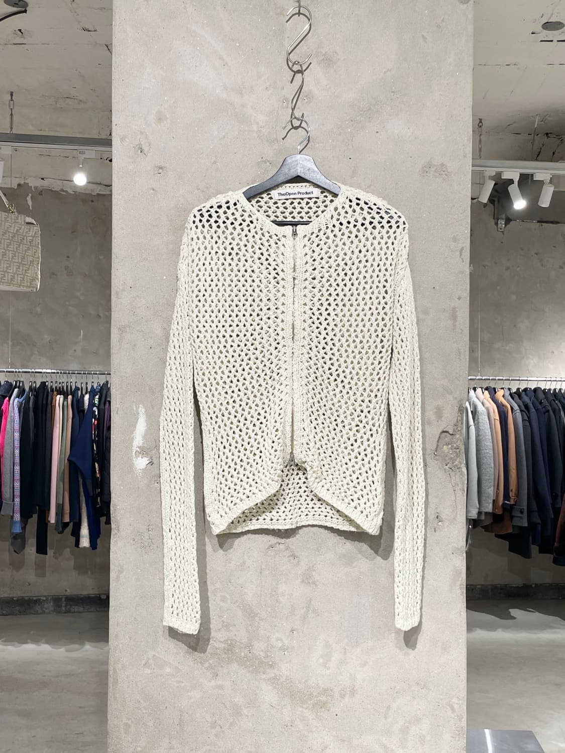 더 오픈 프로덕트 아이보리 크로셰 투 웨이 집업 가디건 상품이미지1