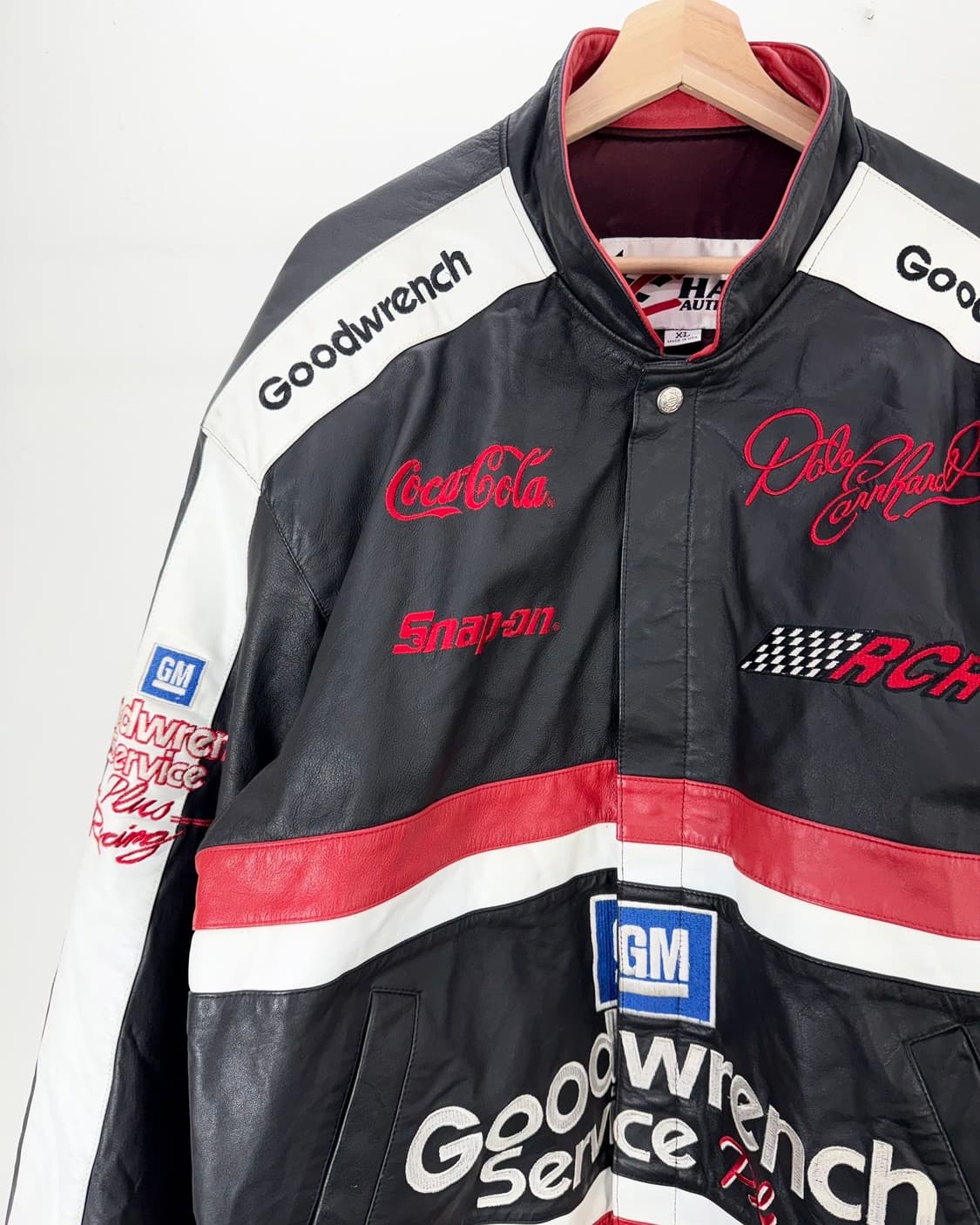 체이스 어센틱 90s 나스카 데일 레이싱 레더 자켓 상품이미지2