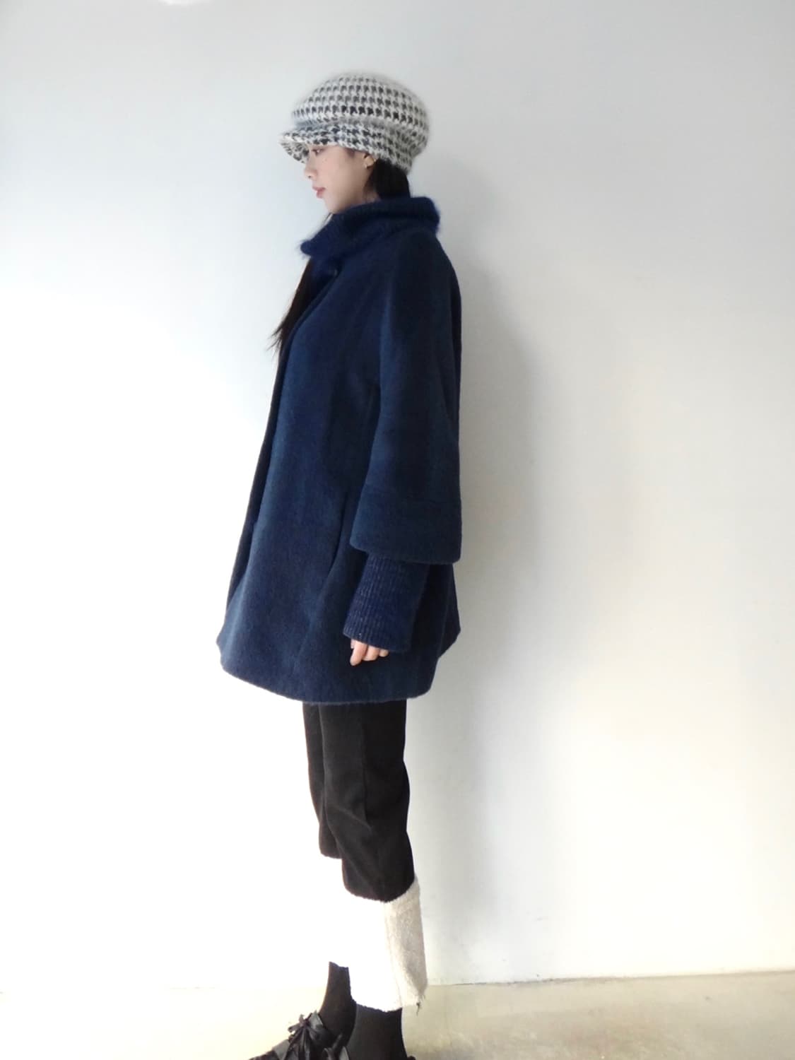 EMCEE blooming alpaca coat / navy 상품이미지8