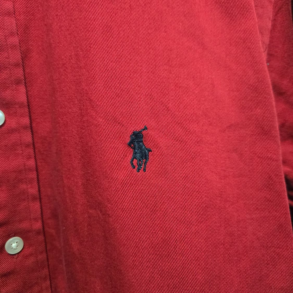 폴로 랄프로렌 레드 긴팔 카라 셔츠  상품이미지3
