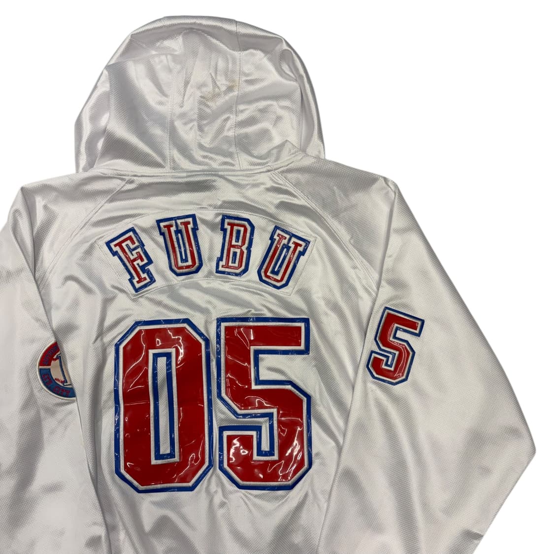 00s 푸부 올드스쿨 에나멜 빅 로고 화이트 후드티 L 상품이미지5