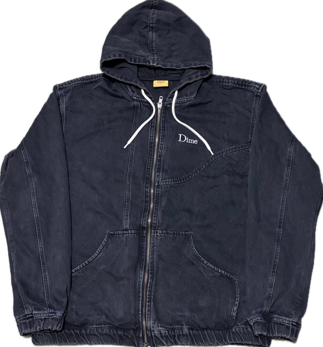 [L] 다임 데님 후드집업 블랙 상품이미지2