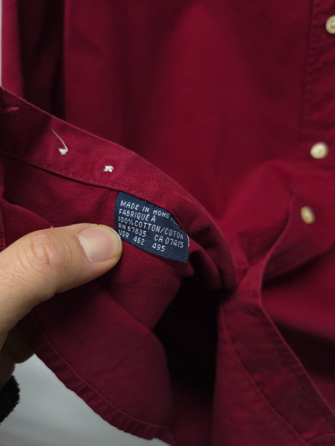 폴로 랄프로렌 90s 빈티지 클래식핏 반팔 셔츠 레드 100 상품이미지7