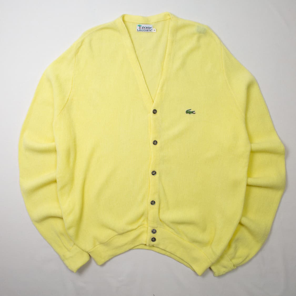 60s IZOD 라코스테 아크릴 가디건 옐로우 상품이미지2