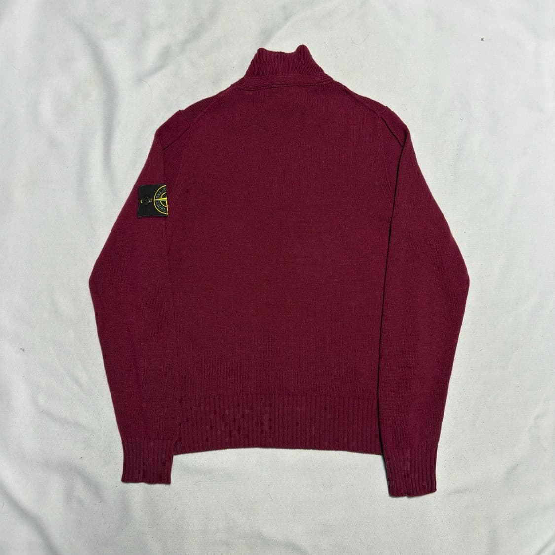 M 스톤아일랜드 패치와펜 버건디 반집업 니트 상품이미지3