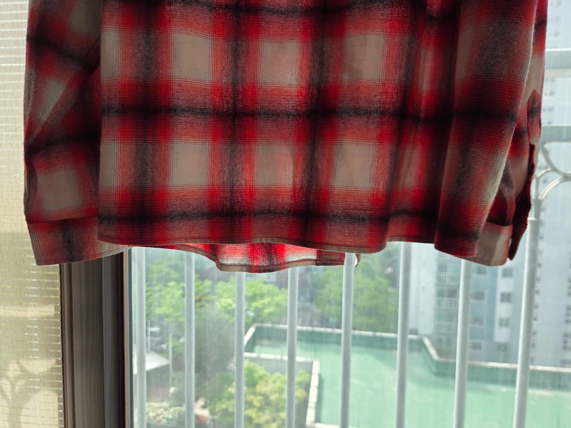 블랙아웃 체크셔츠 레드 [L] 상품이미지4