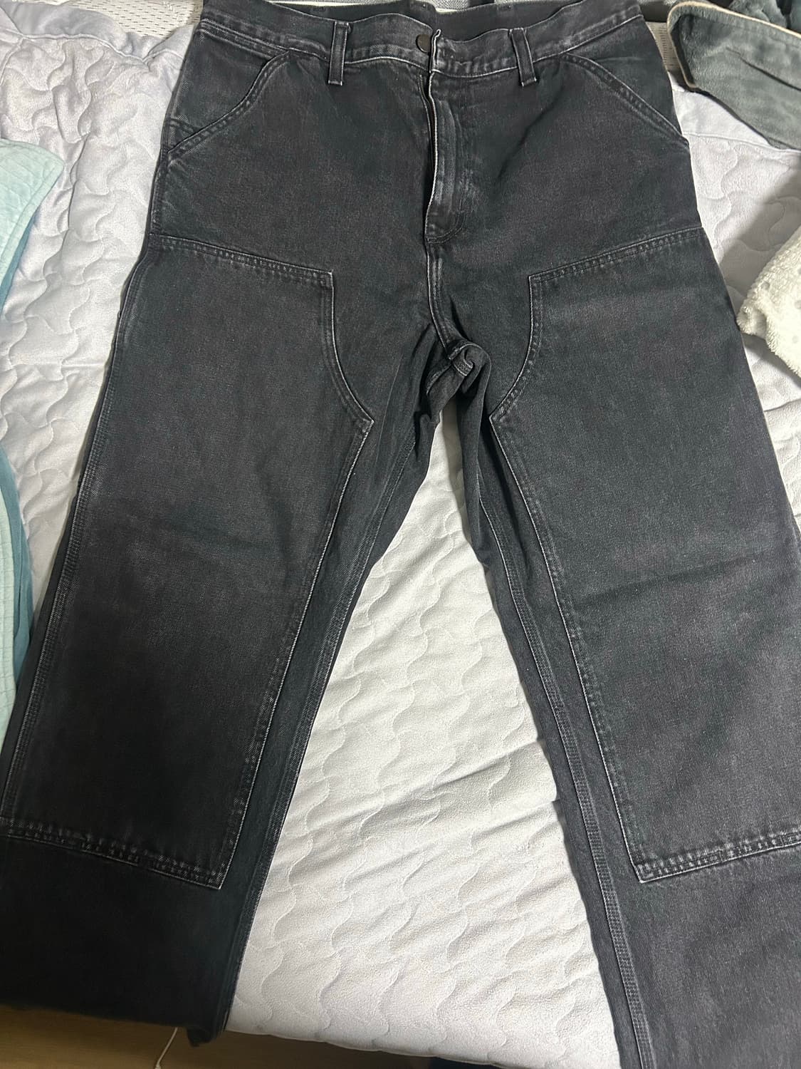 칼하트 윕 더블니 스미스 데님 워시드 블랙 32 상품이미지1