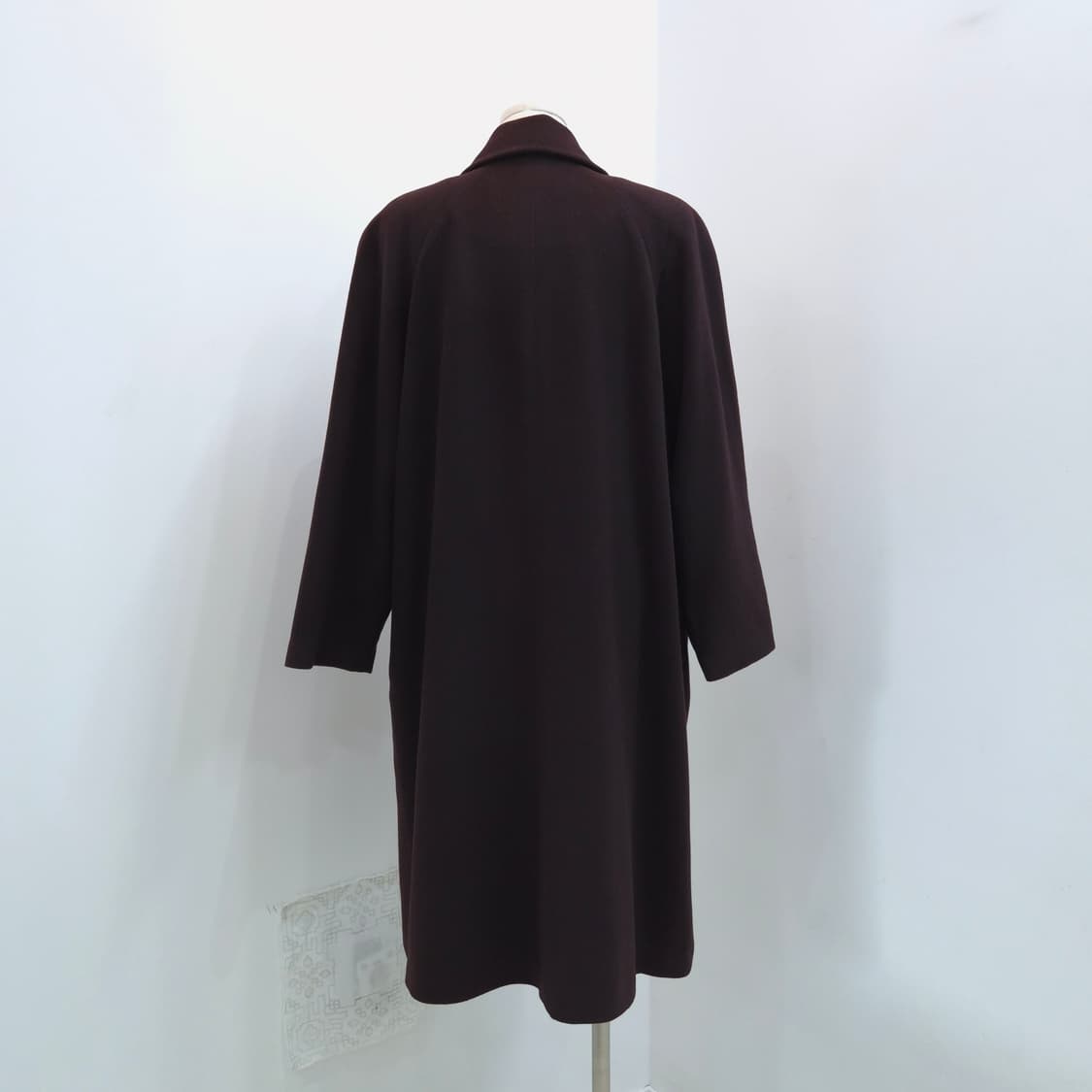 버건디 100% 캐시미어 여성 롱코트 상품이미지8