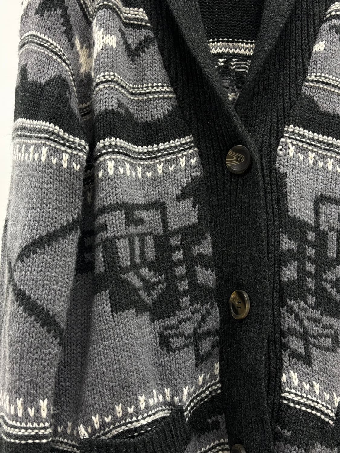 빈티지 블랙 그레이 노르딕 가디건 상품이미지5