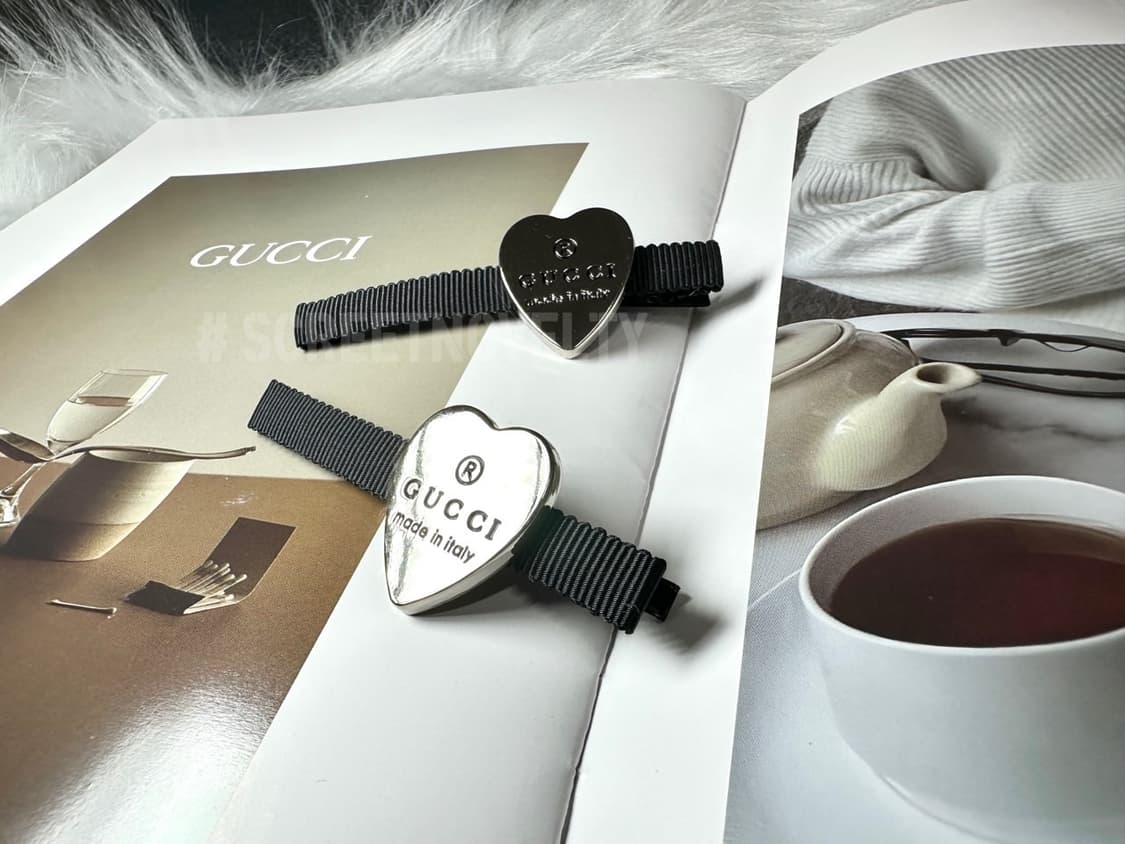 구찌 빈티지 헤어핀 실버 상품이미지5