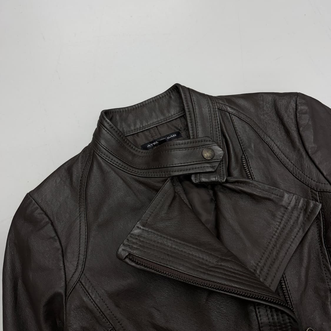 JPN 제팬 리얼레더 릭오웬스맛 사선 딱붙 라이더 가죽자켓 상품이미지4