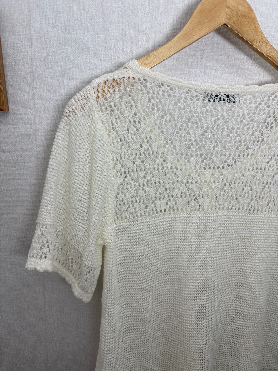 아이보리 반소매 니트 가디건 상품이미지5