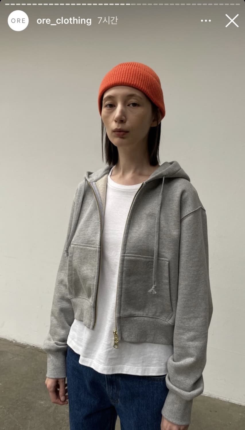 [ORE STORE] Cropped Hoodie Jumper M.Grey 상품이미지4
