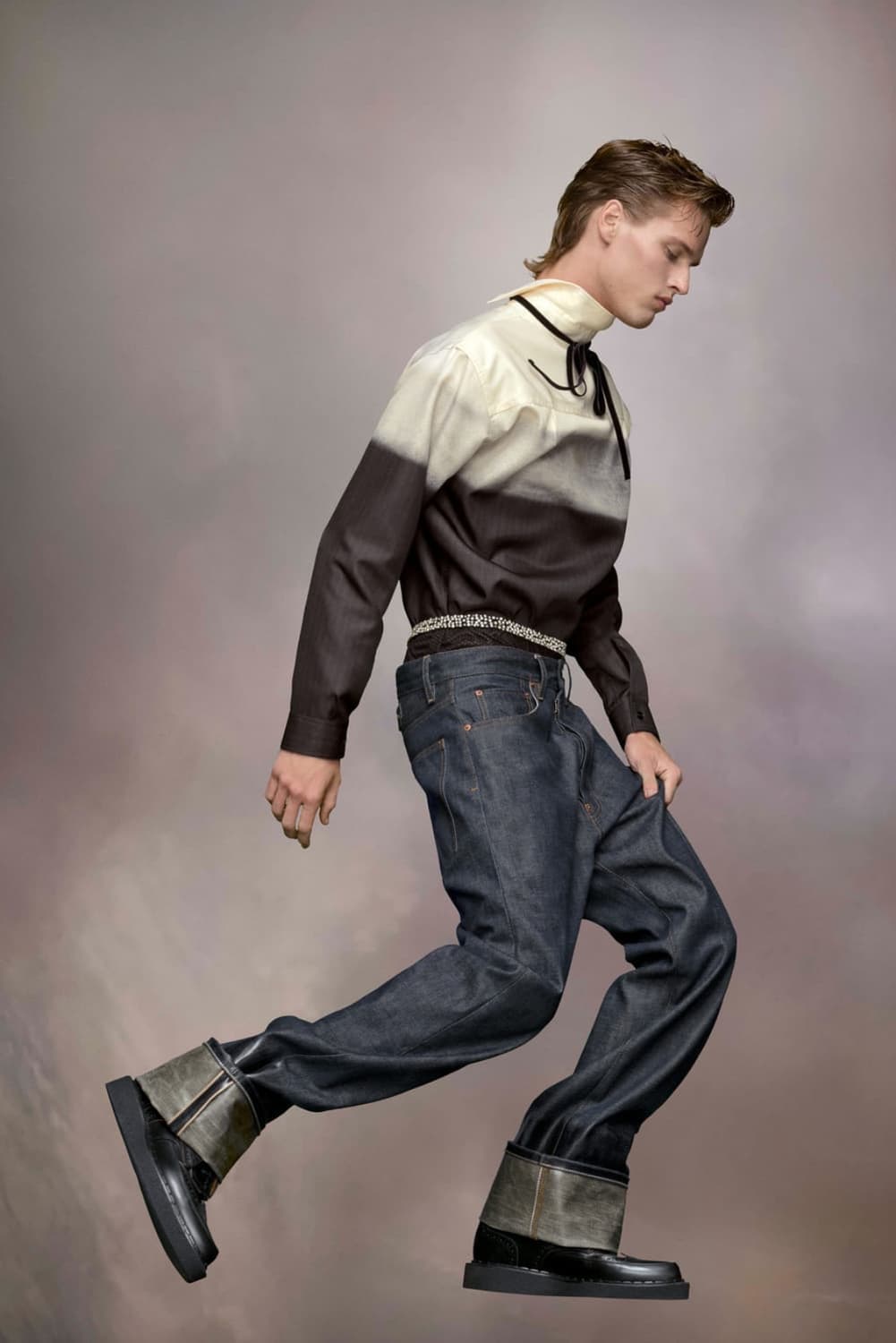 메종 마르지엘라 래커드 진 턴업헴 이펙트 셀비지 데님 인디고블루 상품이미지7