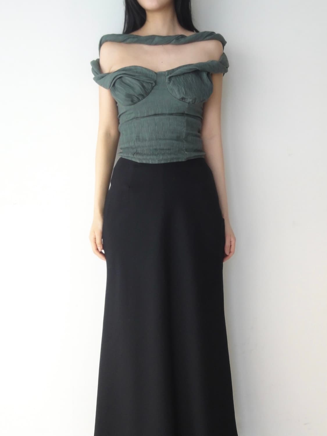 Twist drape corset sleeveless / mint 상품이미지6