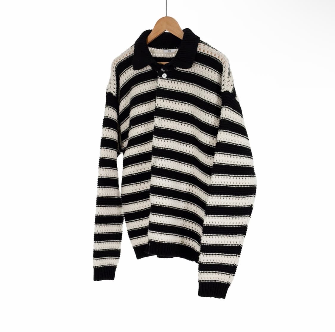 [L] STU 에스티유 남성 울 카라 스프라이트 가디건 블랙 상품이미지2