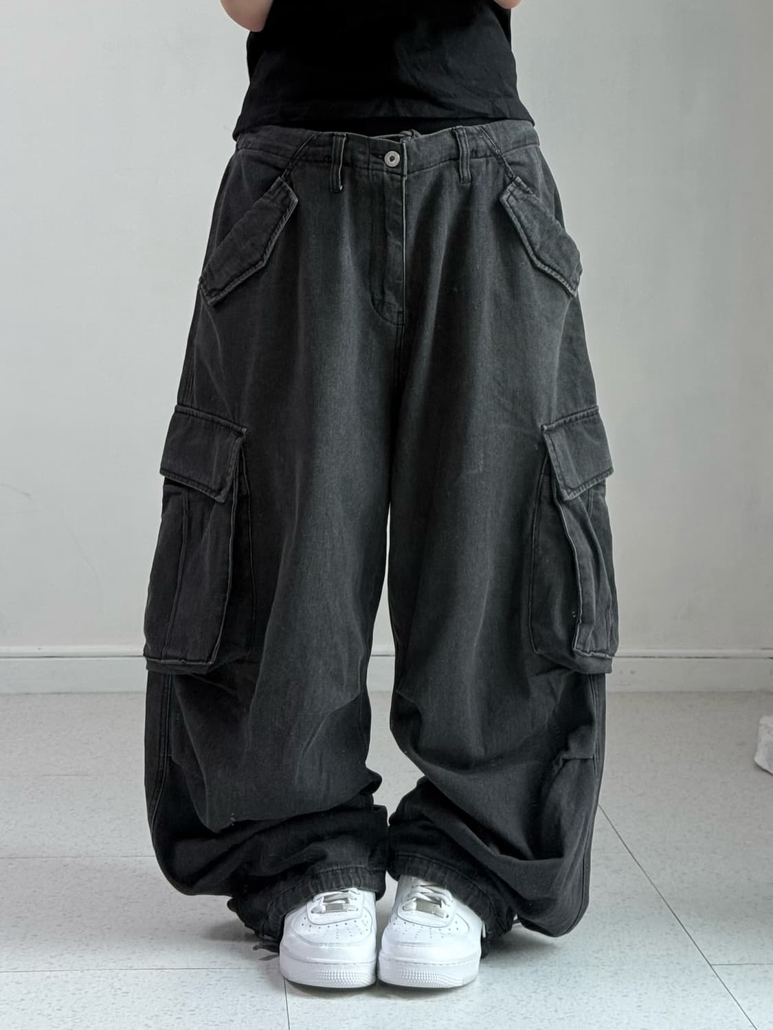 빅유니온 흑청 카고팬츠 상품이미지1